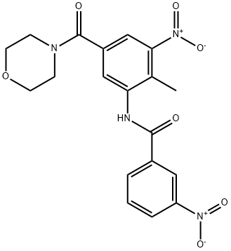 N-[2-methyl-5-(morpholine-4-carbonyl)-3-nitrophenyl]-3-nitrobenzamide Struktur