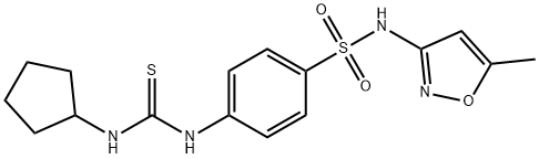 1-cyclopentyl-3-[4-[(5-methyl-1,2-oxazol-3-yl)sulfamoyl]phenyl]thiourea Struktur