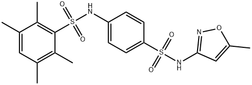 2,3,5,6-tetramethyl-N-[4-[(5-methyl-1,2-oxazol-3-yl)sulfamoyl]phenyl]benzenesulfonamide Struktur