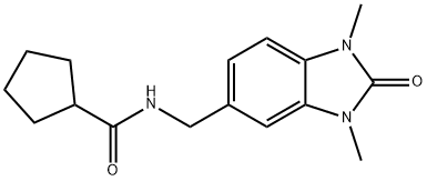 N-[(1,3-dimethyl-2-oxobenzimidazol-5-yl)methyl]cyclopentanecarboxamide Struktur