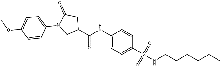 N-[4-(hexylsulfamoyl)phenyl]-1-(4-methoxyphenyl)-5-oxopyrrolidine-3-carboxamide Struktur