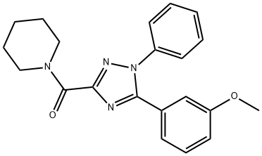 [5-(3-methoxyphenyl)-1-phenyl-1,2,4-triazol-3-yl]-piperidin-1-ylmethanone Struktur