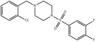 1-[(2-chlorophenyl)methyl]-4-(3,4-difluorophenyl)sulfonylpiperazine Struktur