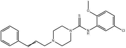 N-(5-chloro-2-methoxyphenyl)-4-[(E)-3-phenylprop-2-enyl]piperazine-1-carbothioamide Struktur