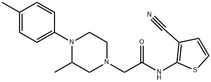 N-(3-cyanothiophen-2-yl)-2-[3-methyl-4-(4-methylphenyl)piperazin-1-yl]acetamide Struktur