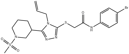 N-(4-bromophenyl)-2-[[5-(1-methylsulfonylpiperidin-3-yl)-4-prop-2-enyl-1,2,4-triazol-3-yl]sulfanyl]acetamide Struktur