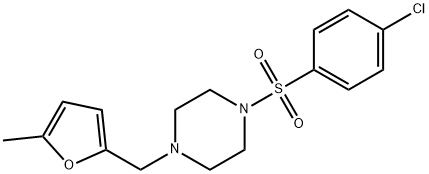 1-(4-chlorophenyl)sulfonyl-4-[(5-methylfuran-2-yl)methyl]piperazine Struktur