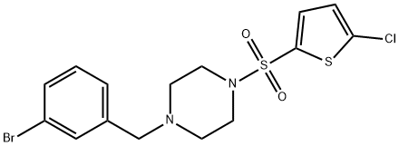 1-[(3-bromophenyl)methyl]-4-(5-chlorothiophen-2-yl)sulfonylpiperazine Struktur