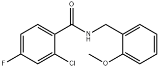 2-chloro-4-fluoro-N-[(2-methoxyphenyl)methyl]benzamide Struktur