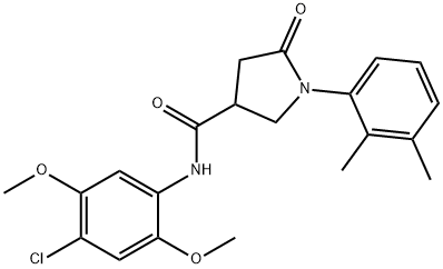 N-(4-chloro-2,5-dimethoxyphenyl)-1-(2,3-dimethylphenyl)-5-oxopyrrolidine-3-carboxamide Struktur