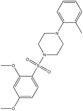 1-(2,4-dimethoxyphenyl)sulfonyl-4-(2-methylphenyl)piperazine Struktur