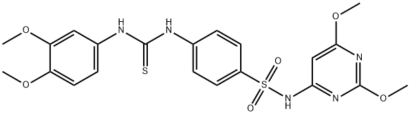 1-(3,4-dimethoxyphenyl)-3-[4-[(2,6-dimethoxypyrimidin-4-yl)sulfamoyl]phenyl]thiourea Struktur