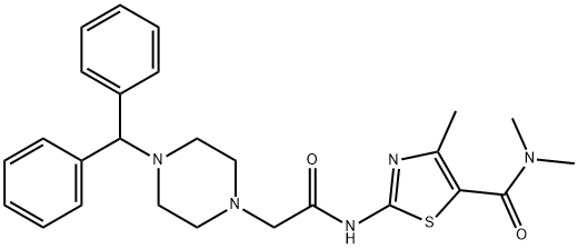 2-[[2-(4-benzhydrylpiperazin-1-yl)acetyl]amino]-N,N,4-trimethyl-1,3-thiazole-5-carboxamide Struktur