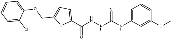 1-[[5-[(2-chlorophenoxy)methyl]furan-2-carbonyl]amino]-3-(3-methoxyphenyl)thiourea Struktur