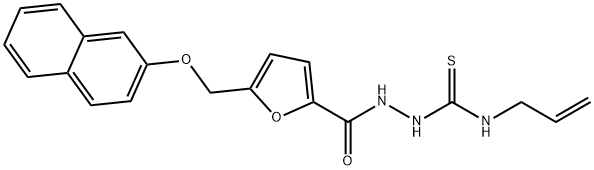 1-[[5-(naphthalen-2-yloxymethyl)furan-2-carbonyl]amino]-3-prop-2-enylthiourea Struktur