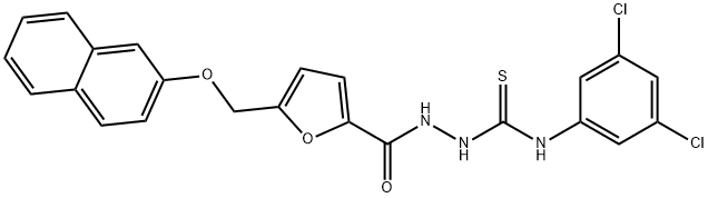 1-(3,5-dichlorophenyl)-3-[[5-(naphthalen-2-yloxymethyl)furan-2-carbonyl]amino]thiourea Struktur