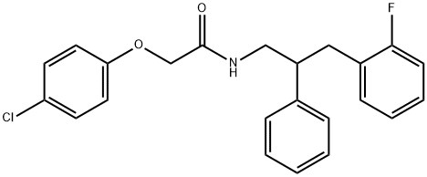 2-(4-chlorophenoxy)-N-[3-(2-fluorophenyl)-2-phenylpropyl]acetamide Struktur