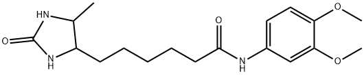 N-(3,4-dimethoxyphenyl)-6-(5-methyl-2-oxoimidazolidin-4-yl)hexanamide Struktur