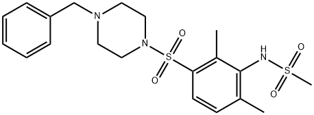 N-[3-(4-benzylpiperazin-1-yl)sulfonyl-2,6-dimethylphenyl]methanesulfonamide Struktur