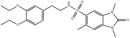 N-[2-(3,4-diethoxyphenyl)ethyl]-1,3,6-trimethyl-2-oxobenzimidazole-5-sulfonamide Struktur