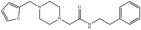 2-[4-(furan-2-ylmethyl)piperazin-1-yl]-N-(2-phenylethyl)acetamide Struktur