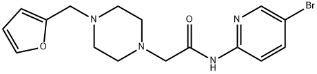 N-(5-bromopyridin-2-yl)-2-[4-(furan-2-ylmethyl)piperazin-1-yl]acetamide Struktur