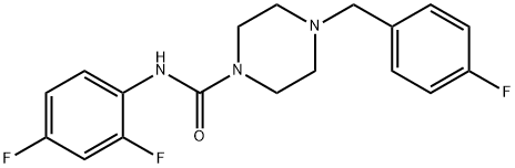 N-(2,4-difluorophenyl)-4-[(4-fluorophenyl)methyl]piperazine-1-carboxamide Struktur