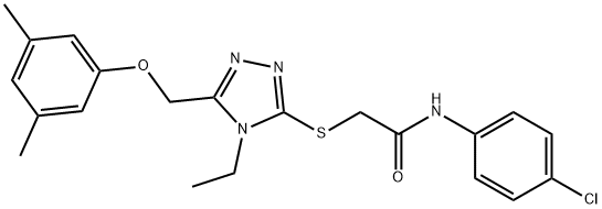 N-(4-chlorophenyl)-2-[[5-[(3,5-dimethylphenoxy)methyl]-4-ethyl-1,2,4-triazol-3-yl]sulfanyl]acetamide Struktur