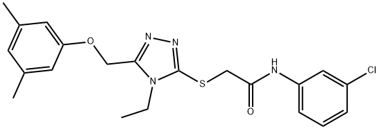 N-(3-chlorophenyl)-2-[[5-[(3,5-dimethylphenoxy)methyl]-4-ethyl-1,2,4-triazol-3-yl]sulfanyl]acetamide Struktur