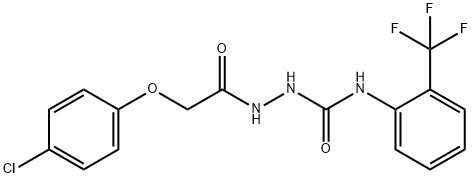 1-[[2-(4-chlorophenoxy)acetyl]amino]-3-[2-(trifluoromethyl)phenyl]urea Struktur