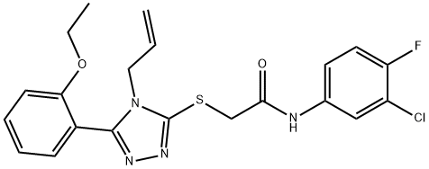 N-(3-chloro-4-fluorophenyl)-2-[[5-(2-ethoxyphenyl)-4-prop-2-enyl-1,2,4-triazol-3-yl]sulfanyl]acetamide Struktur