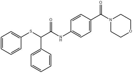 N-[4-(morpholine-4-carbonyl)phenyl]-2-phenyl-2-phenylsulfanylacetamide Struktur