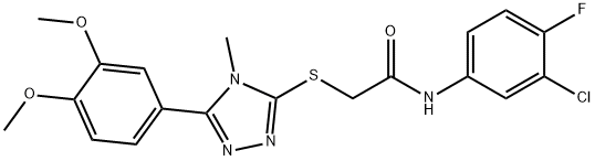 N-(3-chloro-4-fluorophenyl)-2-[[5-(3,4-dimethoxyphenyl)-4-methyl-1,2,4-triazol-3-yl]sulfanyl]acetamide Struktur