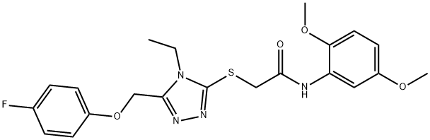 N-(2,5-dimethoxyphenyl)-2-[[4-ethyl-5-[(4-fluorophenoxy)methyl]-1,2,4-triazol-3-yl]sulfanyl]acetamide Struktur