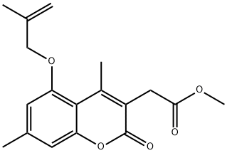 methyl 2-[4,7-dimethyl-5-(2-methylprop-2-enoxy)-2-oxochromen-3-yl]acetate Struktur