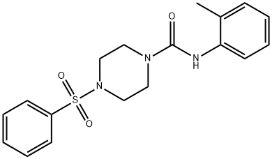 4-(benzenesulfonyl)-N-(2-methylphenyl)piperazine-1-carboxamide Struktur