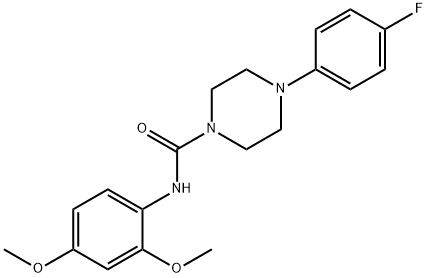 N-(2,4-dimethoxyphenyl)-4-(4-fluorophenyl)piperazine-1-carboxamide Struktur