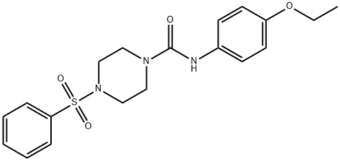 4-(benzenesulfonyl)-N-(4-ethoxyphenyl)piperazine-1-carboxamide Struktur