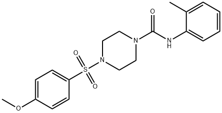 4-(4-methoxyphenyl)sulfonyl-N-(2-methylphenyl)piperazine-1-carboxamide Struktur