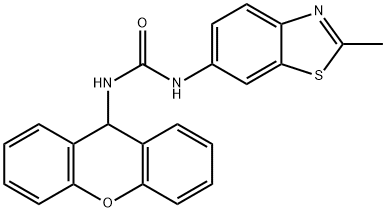 1-(2-methyl-1,3-benzothiazol-6-yl)-3-(9H-xanthen-9-yl)urea Struktur