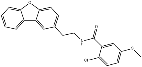 2-chloro-N-(2-dibenzofuran-2-ylethyl)-5-methylsulfanylbenzamide Struktur