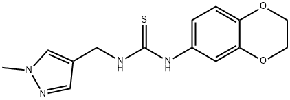 1-(2,3-dihydro-1,4-benzodioxin-6-yl)-3-[(1-methylpyrazol-4-yl)methyl]thiourea Struktur