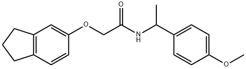 2-(2,3-dihydro-1H-inden-5-yloxy)-N-[1-(4-methoxyphenyl)ethyl]acetamide Struktur