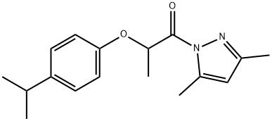 1-(3,5-dimethylpyrazol-1-yl)-2-(4-propan-2-ylphenoxy)propan-1-one Struktur