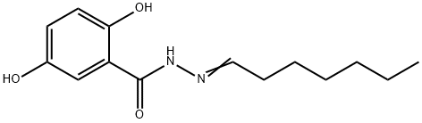 N-[(E)-heptylideneamino]-2,5-dihydroxybenzamide Struktur