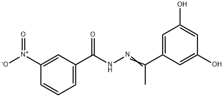 N-[(E)-1-(3,5-dihydroxyphenyl)ethylideneamino]-3-nitrobenzamide Struktur