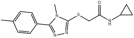 N-cyclopropyl-2-[[4-methyl-5-(4-methylphenyl)-1,2,4-triazol-3-yl]sulfanyl]acetamide Struktur