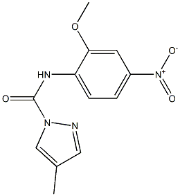 N-(2-methoxy-4-nitrophenyl)-4-methylpyrazole-1-carboxamide Struktur