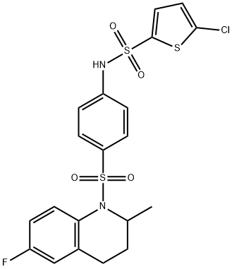 5-chloro-N-[4-[(6-fluoro-2-methyl-3,4-dihydro-2H-quinolin-1-yl)sulfonyl]phenyl]thiophene-2-sulfonamide Struktur