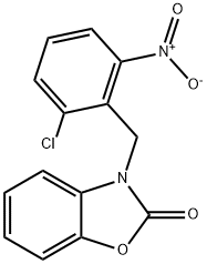 3-[(2-chloro-6-nitrophenyl)methyl]-1,3-benzoxazol-2-one Struktur